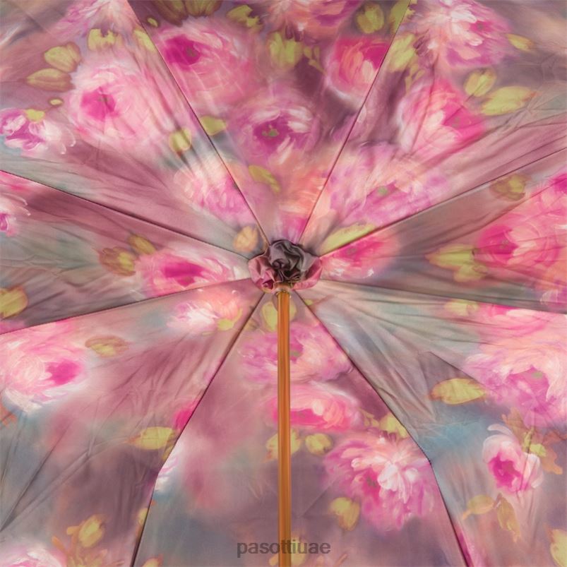 مظلة | 189 56896-1 u14pf - مظلة أرجوانية مع ورود مطبوعة من الداخل، قماش مزدوج PASOTTI Z446V373